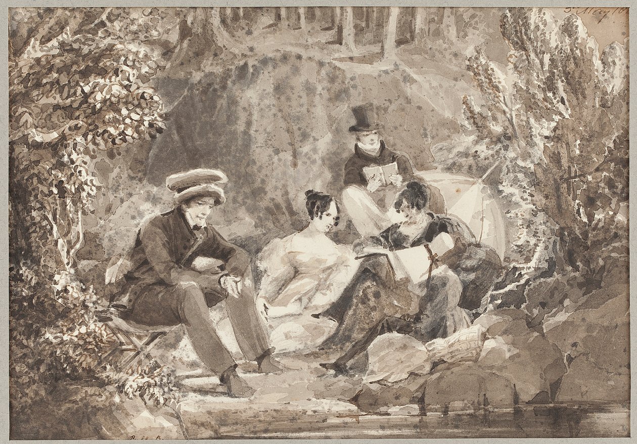 Gruppe am Wasser von John Harden