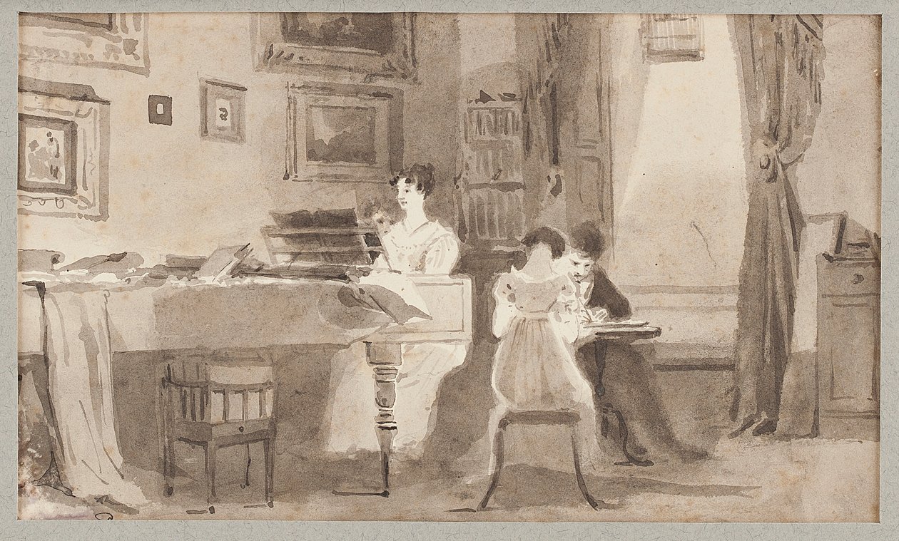 Innenszene, 1826 von John Harden