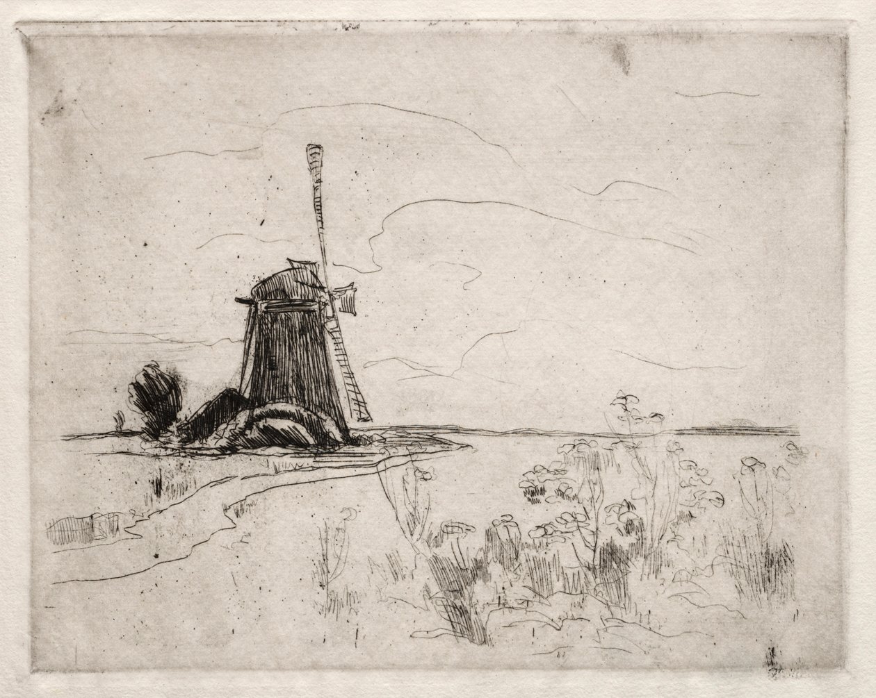 Mühle und Unkraut, Holland von John Henry Twachtman