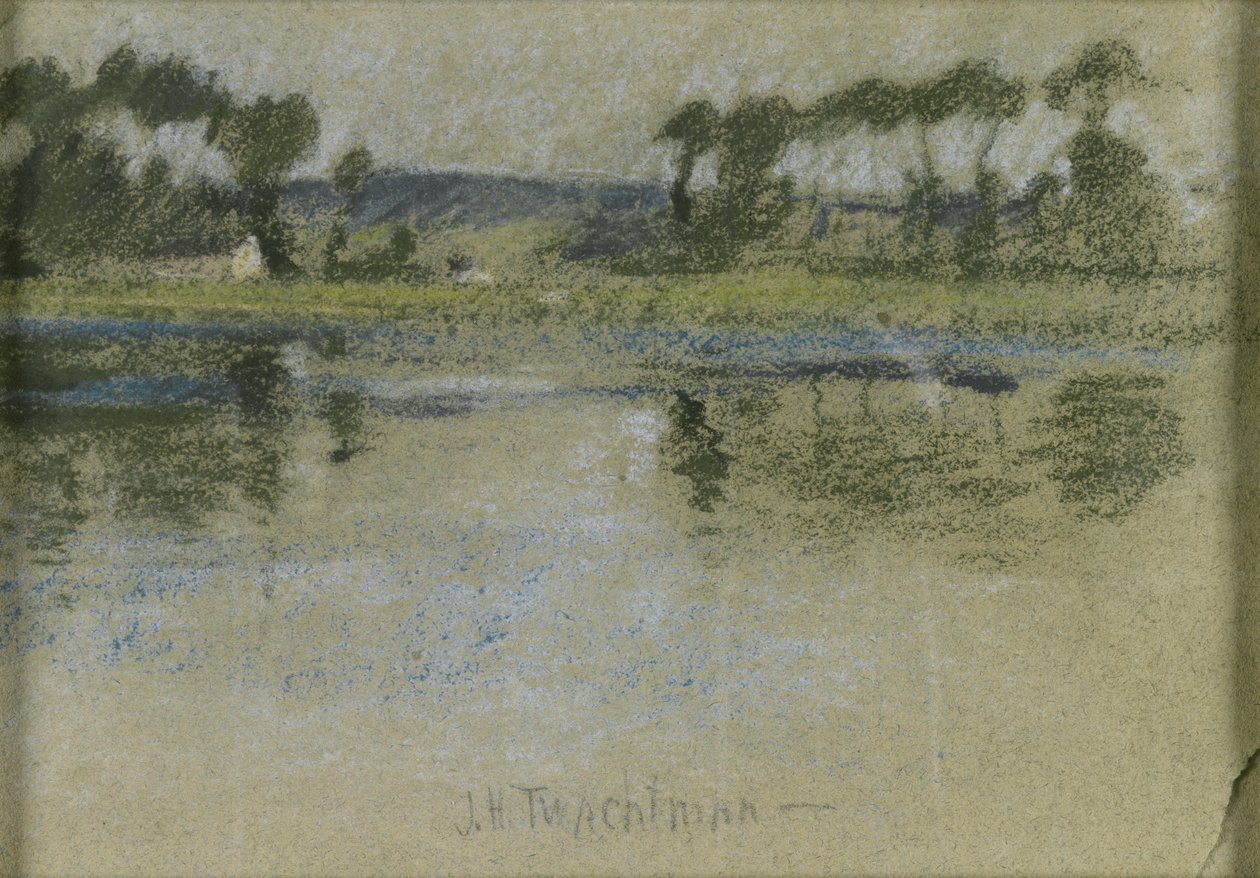 Bäume über dem Fluss von John Henry Twachtman
