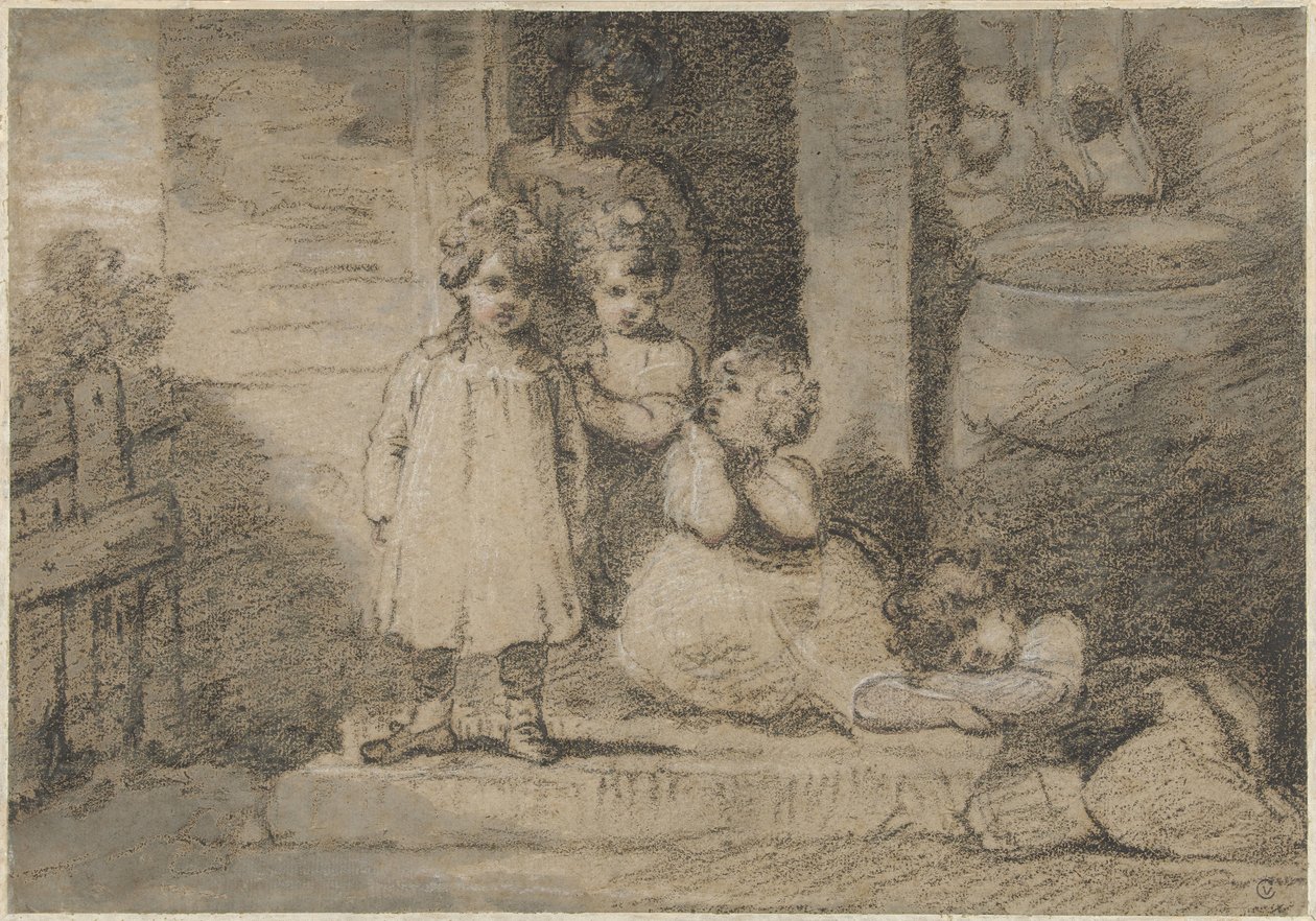 Vier Kinder und ein älteres Mädchen von John Hoppner