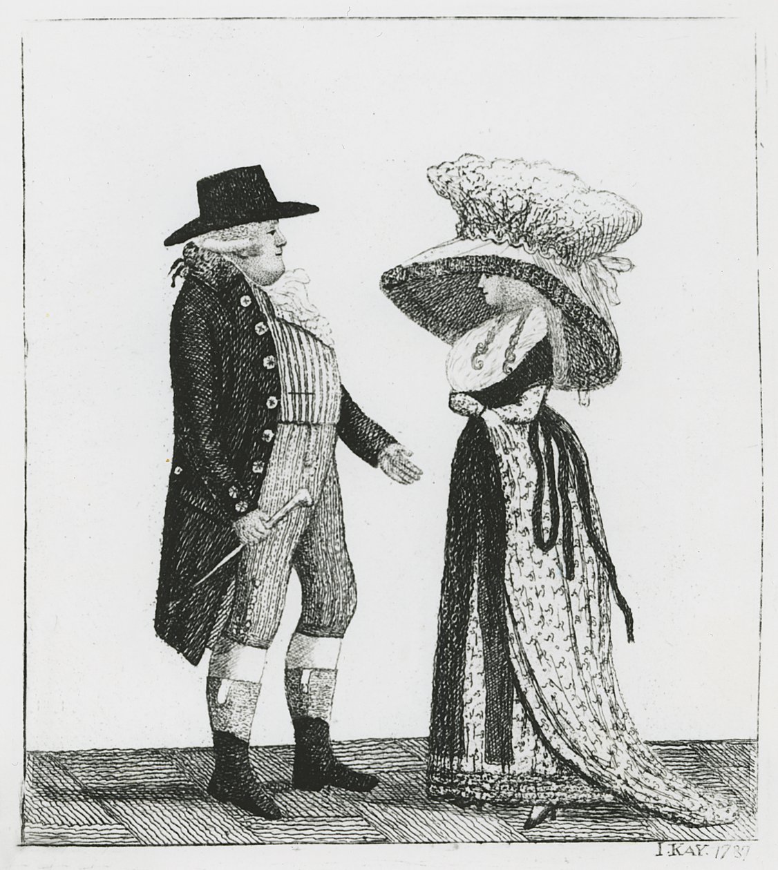 Kapitän Dalrymple und Penelope Macdonald, 1787 von John Kay