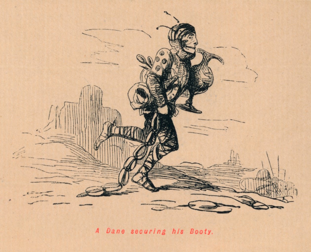 Ein Däne sichert seine Beute, um 1860 von John Leech