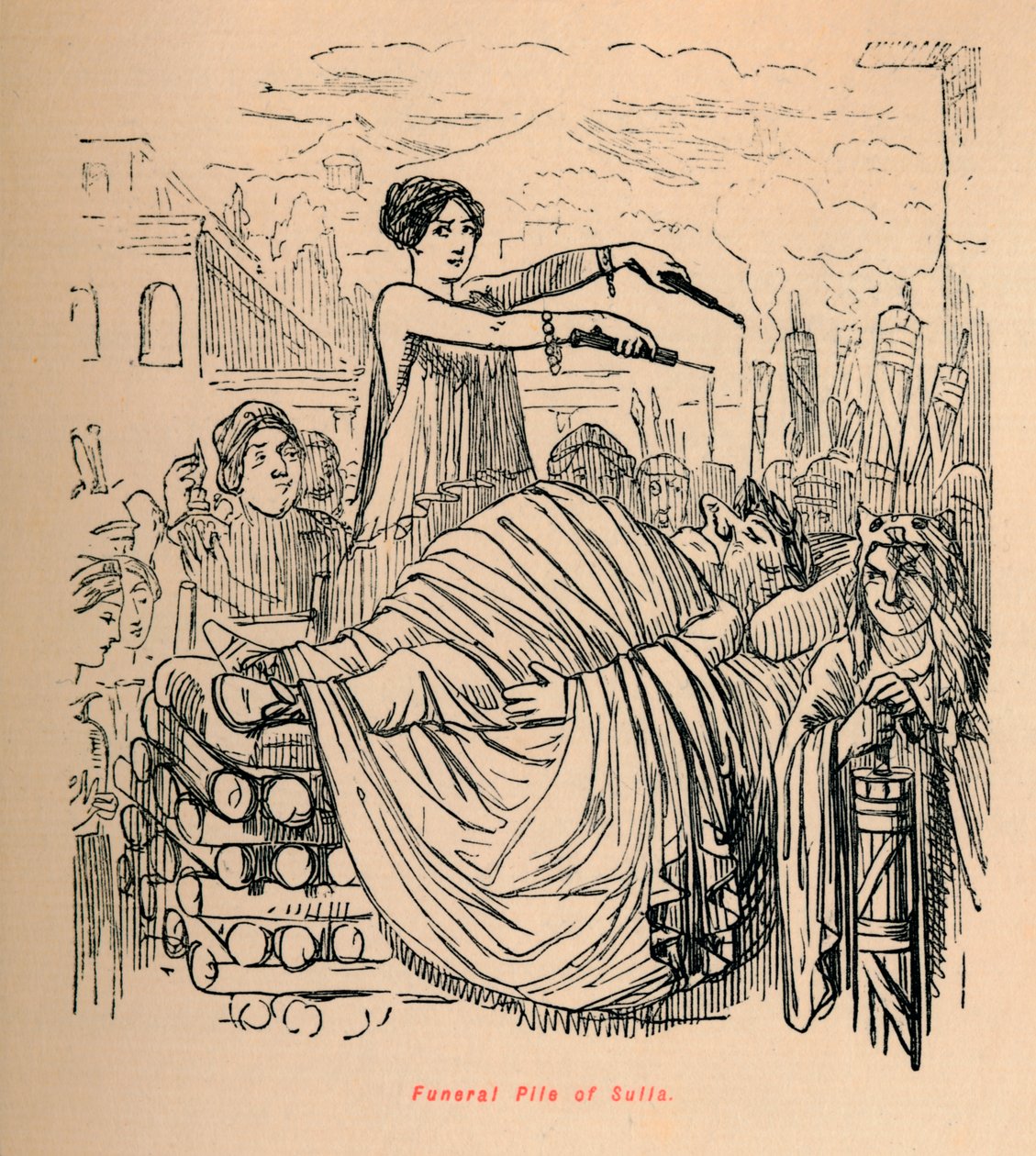 Scheiterhaufen von Sulla, 1852 von John Leech