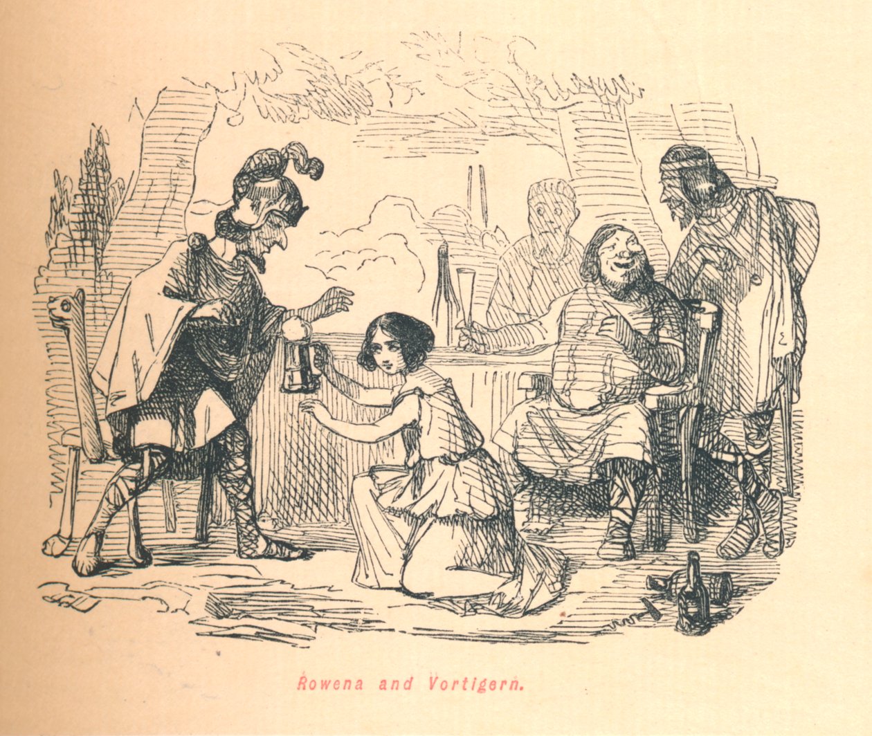 Rowena und Vortigern, ca. 1860 von John Leech