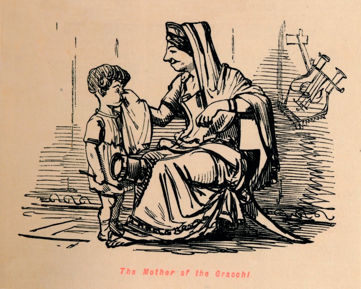 Die Mutter der Gracchi, 1852 von John Leech