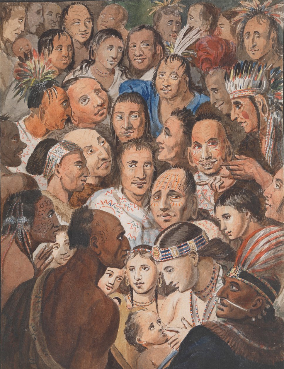Tableau von indischen Gesichtern, 1811-ca. 1813 von John Lewis Krimmel