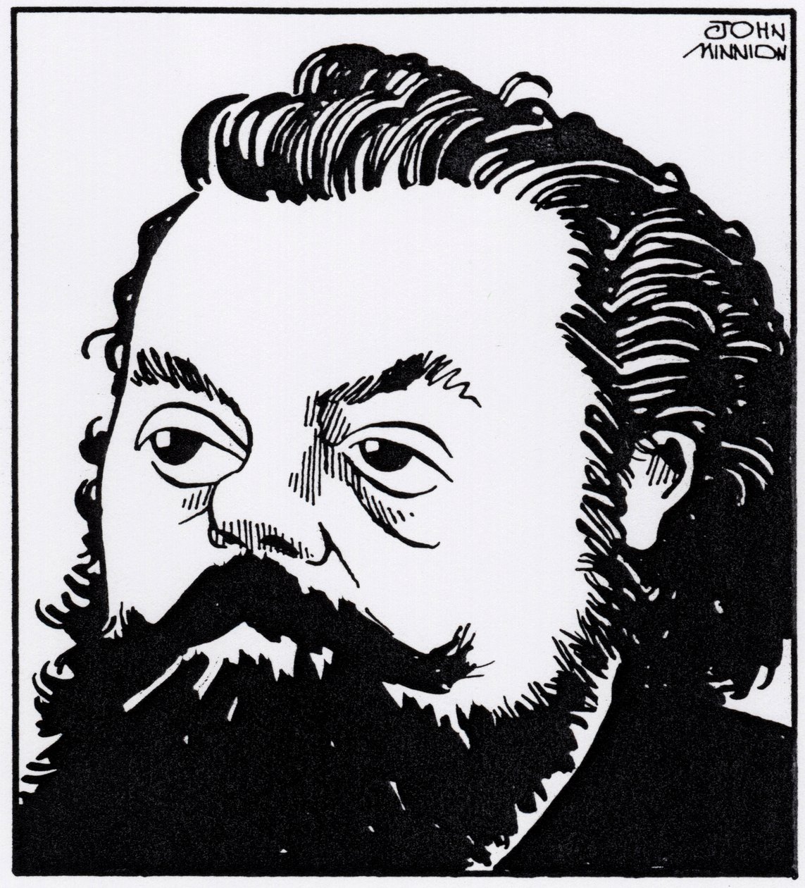 Modest Petrovich Mussorgsky, Karikaturporträt von John Minnion