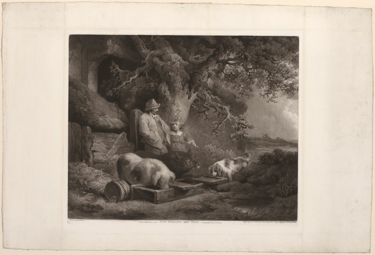 Bauer und Schweine von John Raphael Smith