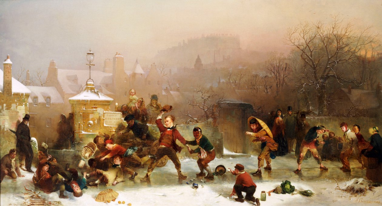 Die Rutsche unterhalb des Schlosses, Edinburgh, 1854 von John Ritchie