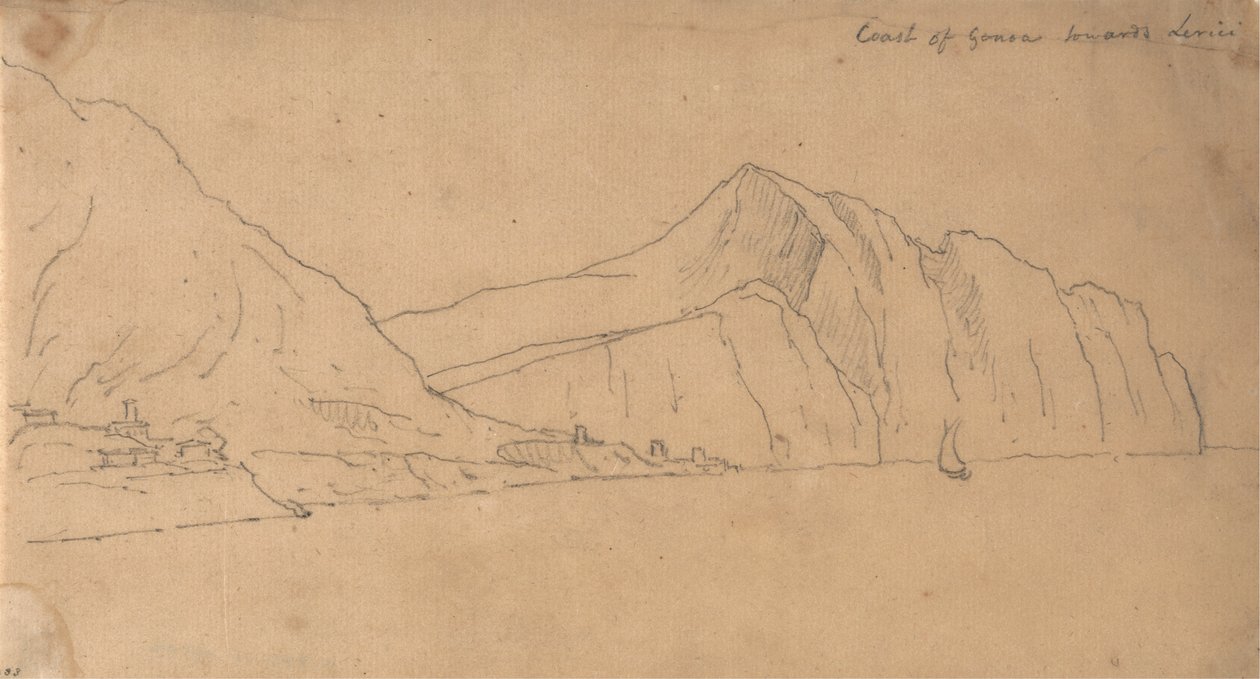 Küste von Genua in Richtung Lerici von John Robert Cozens