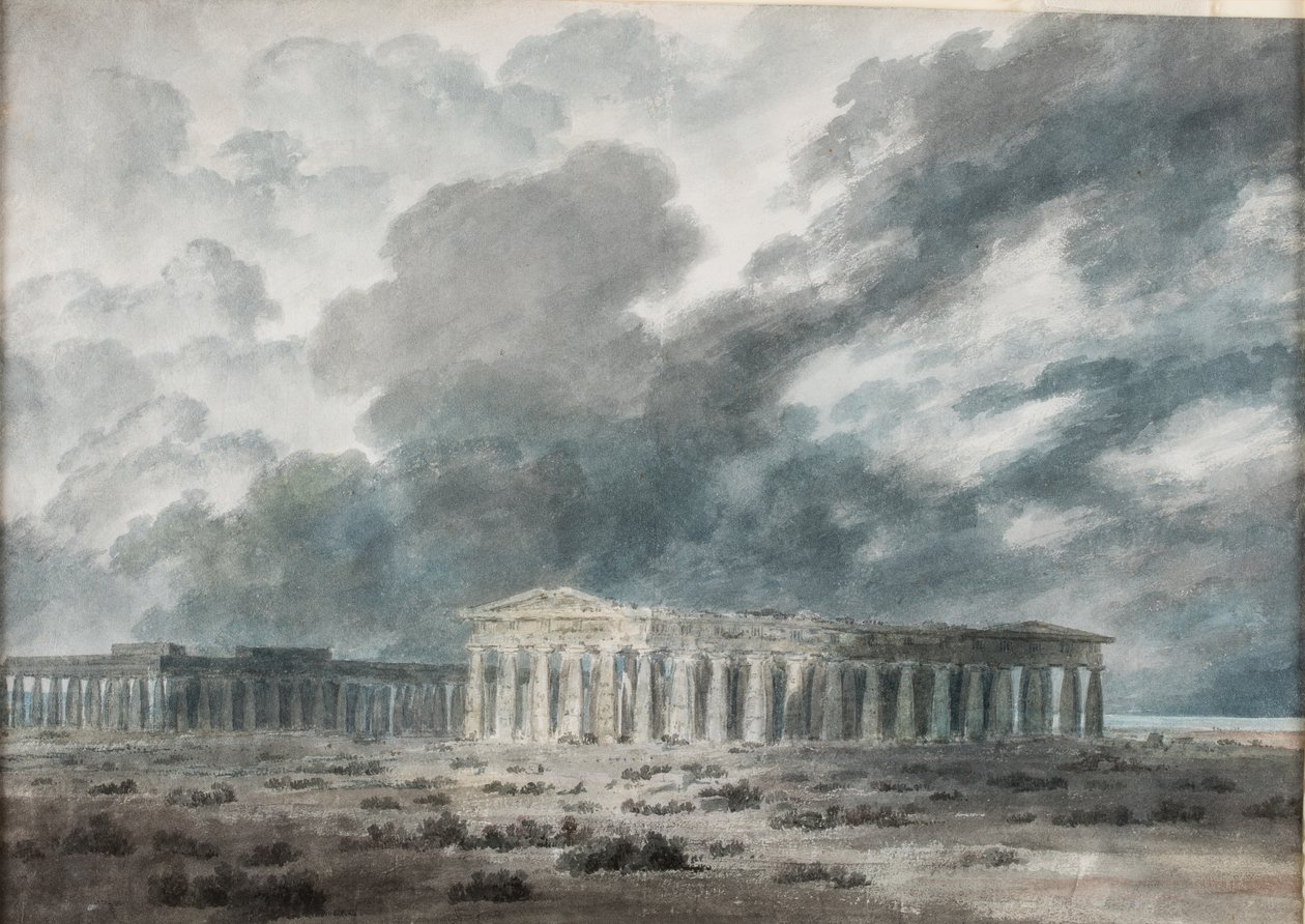 Zwei große Tempel in Paestum von John Robert Cozens