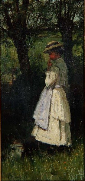 Mädchen am Fluss von John Robertson Reid