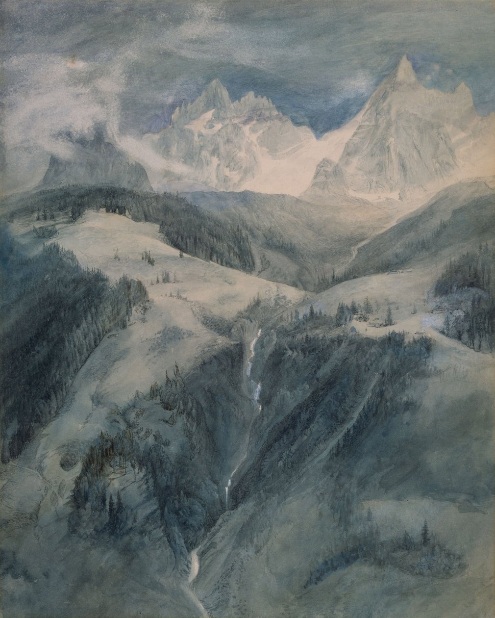 Der Wasserfall der Verrücktheit, Chamonix von John Ruskin