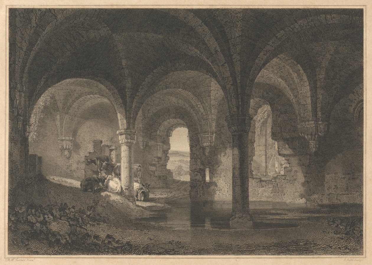 Krypta in der Kirkstall Abbey, Yorkshire von John Scott