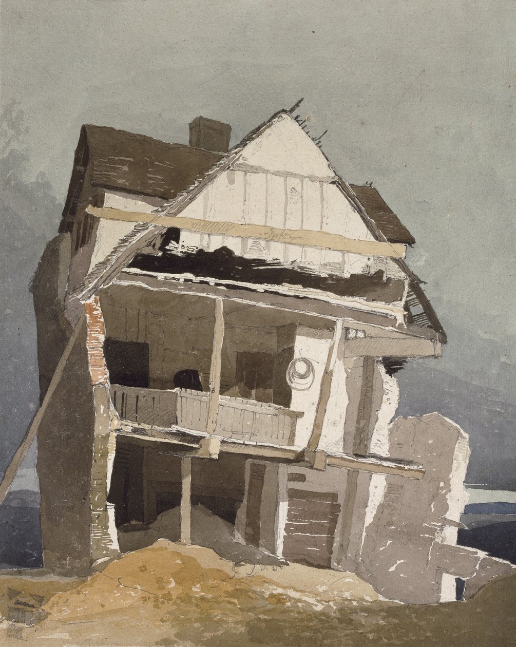 Ein zerstörtes Haus, 19. Jahrhundert von John Sell Cotman