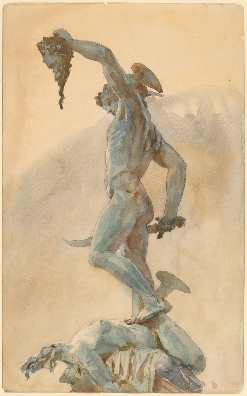 Skizze von Cellinis "Perseus" von John Singer Sargent