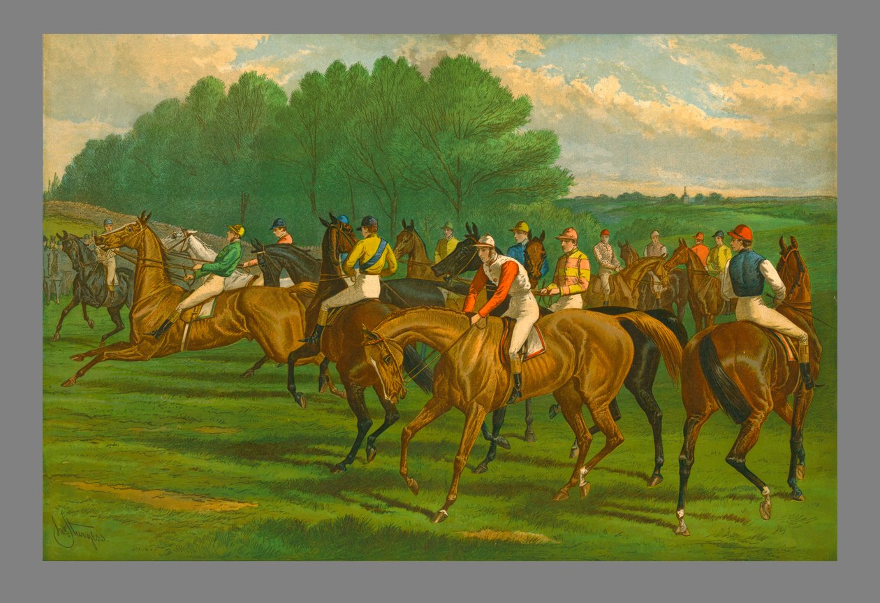 Ein Fehlstart - Derby, 1883 von John Sturgess