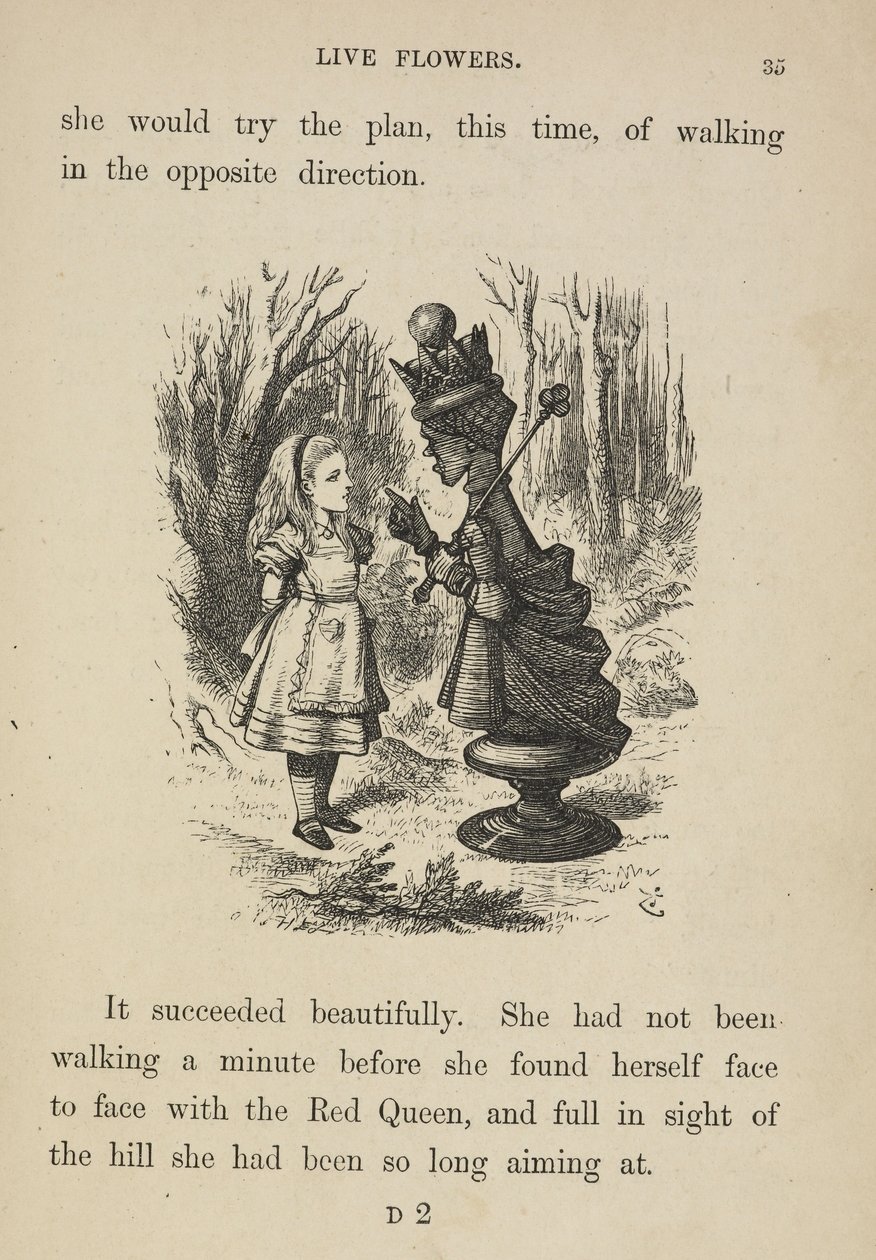 Alice vor der Roten Königin von John Tenniel