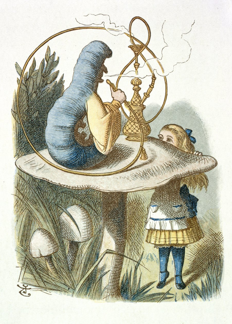 Alice trifft die blaue Raupe von John Tenniel
