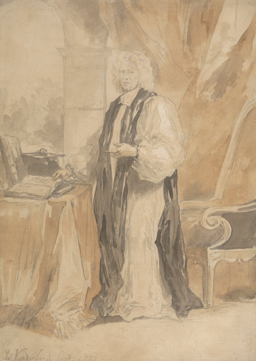 Porträtstudie eines Geistlichen von John Vanderbank