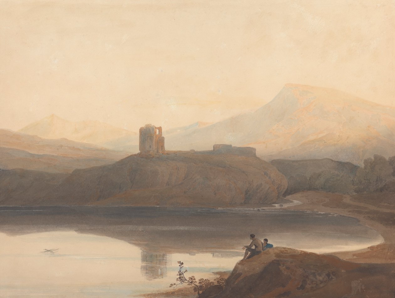Llanberis-See, mit Schloss Dolbadern von John Varley