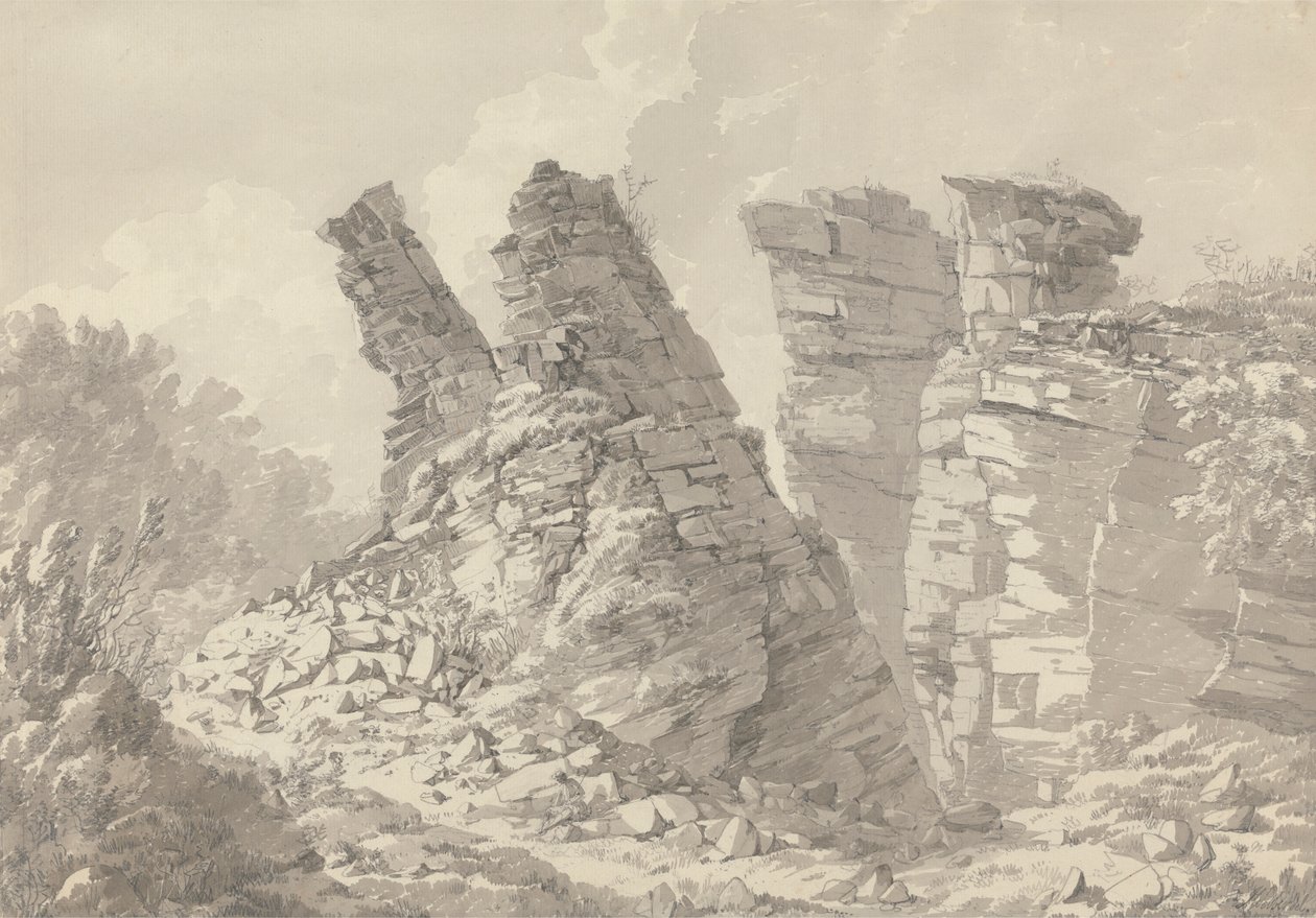 Hob Thursts Häuser, Monsoldale, Derbyshire von John Webber