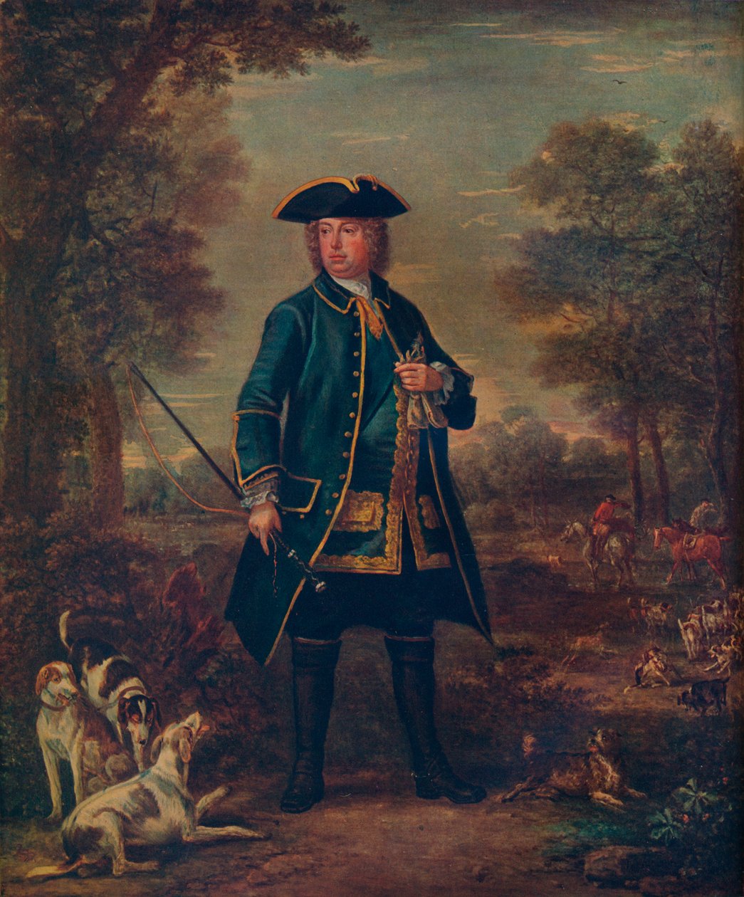 Sir Robert Walpole mit Hunden, 18. Jahrhundert von John Wooton