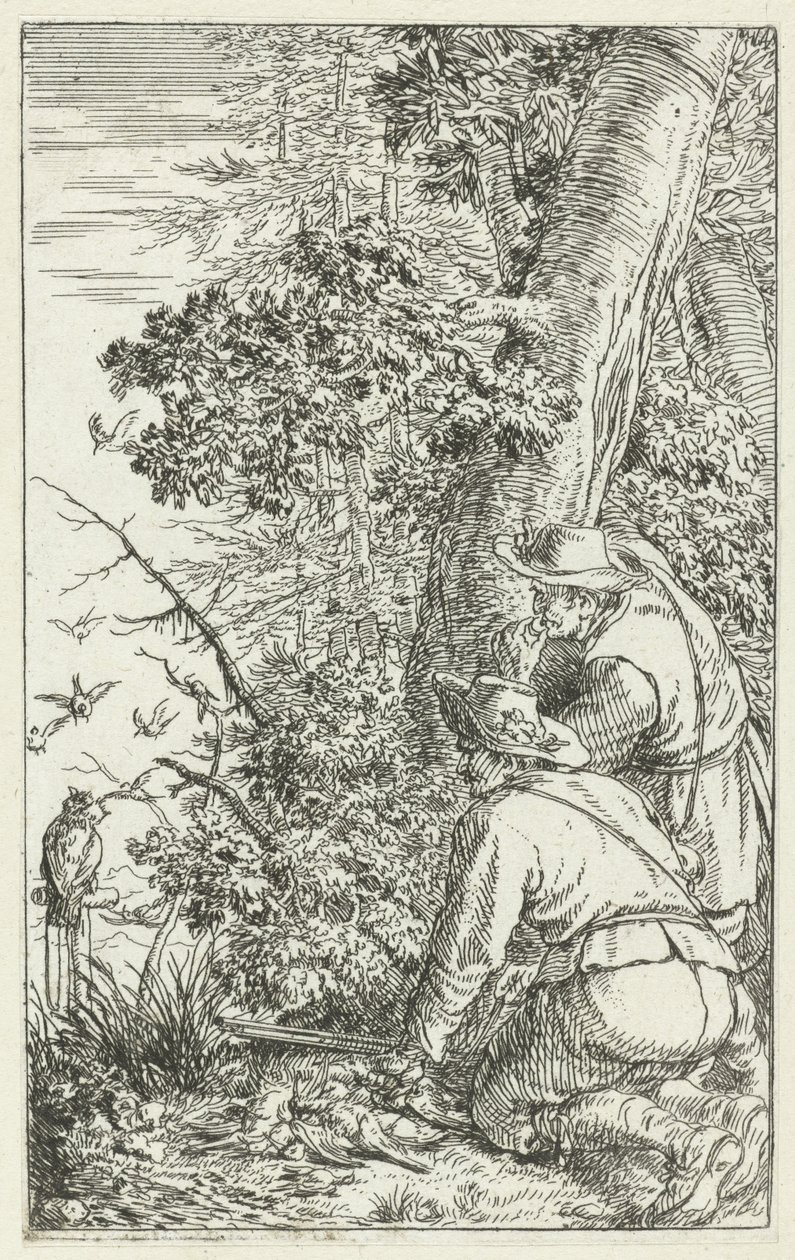 Vogeljäger mit Eule von Jonas Umbach