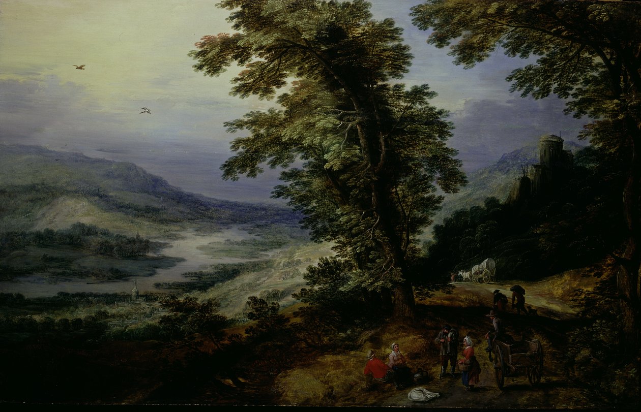 Bergstraße mit Reisenden von Joos de Momper II