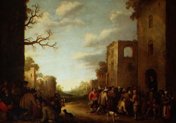 Die Hungrigen speisen von Joost Cornelisz. Droochsloot