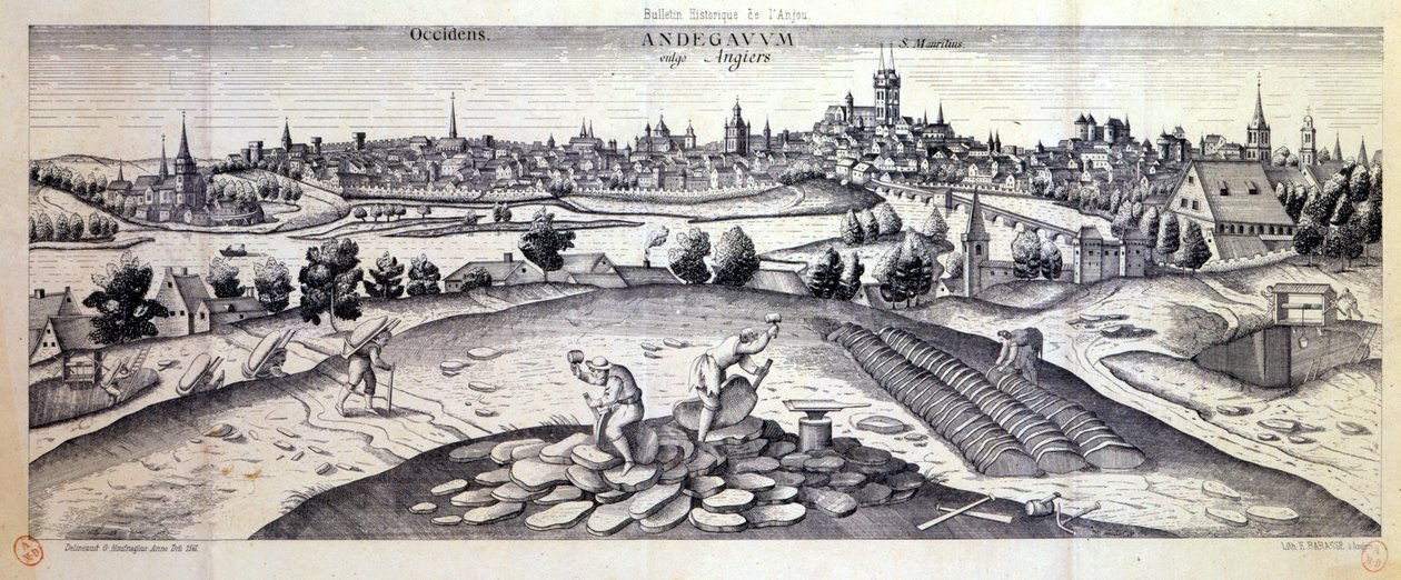 Ein Schieferbruch in Angers, 1561 von Joris Hoefnagel