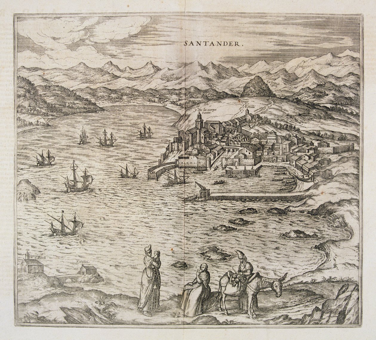 Ansicht von Santander von Joris Hoefnagel