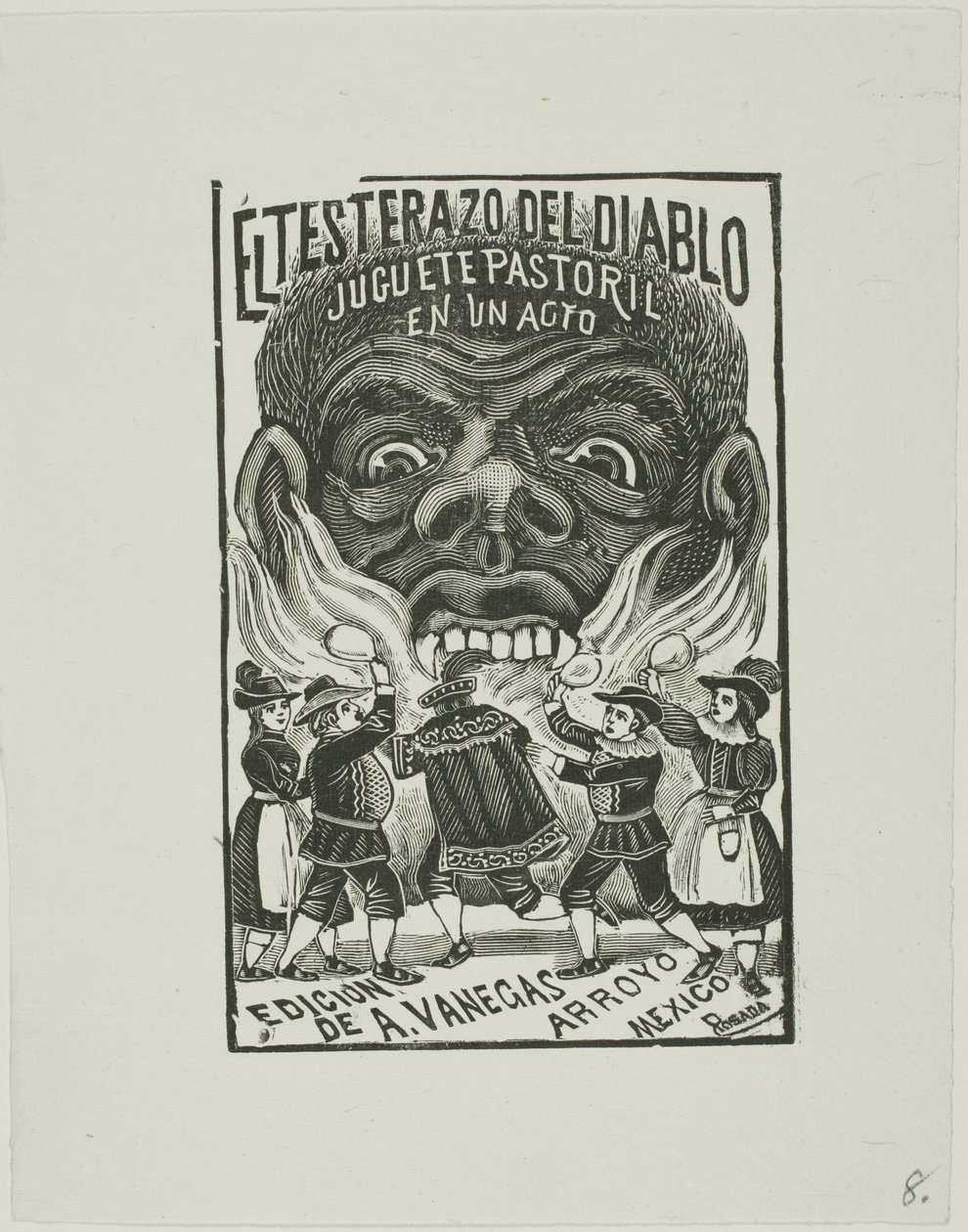 Der Teufel stößt mit seinem Kopf von José Guadalupe Posada