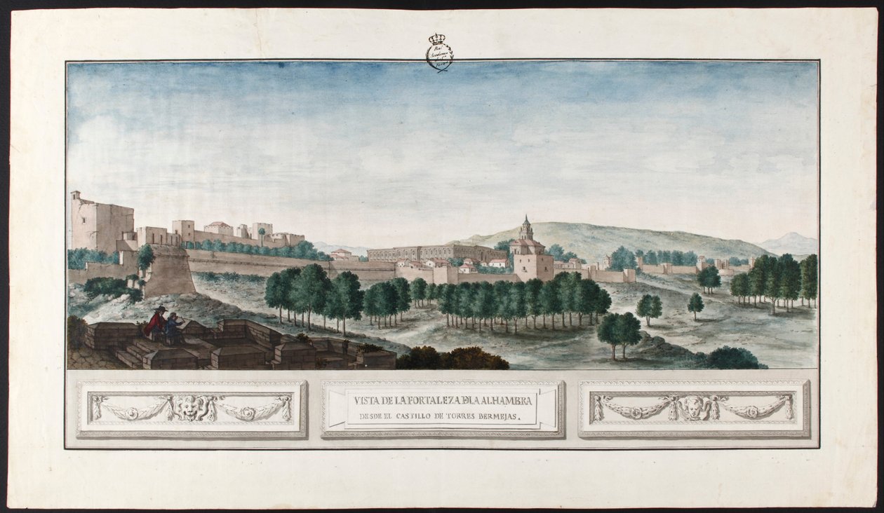 Ansicht der Alhambra in Granada von José de Hermosilla