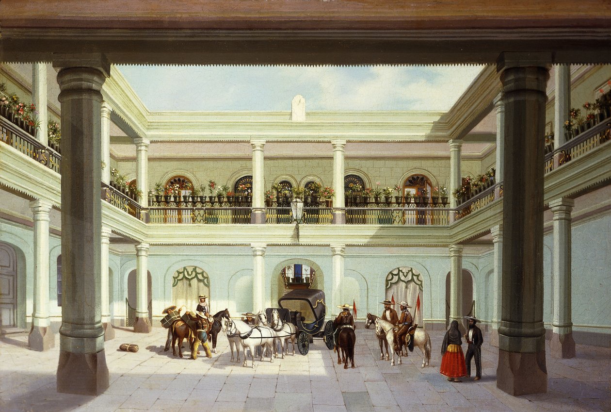 Hofansicht; Vista del Patio von Jose Agustin Arrieta