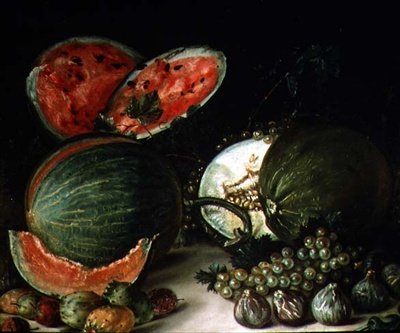 Stillleben mit Wassermelonen von Jose Lopez Enguidanos