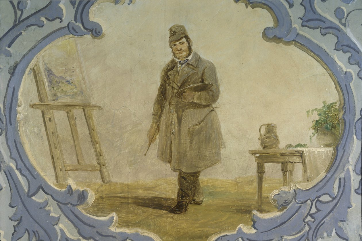 Selbstporträt, 1850er Jahre (Wandmalerei) von Josef Matj Navrátil