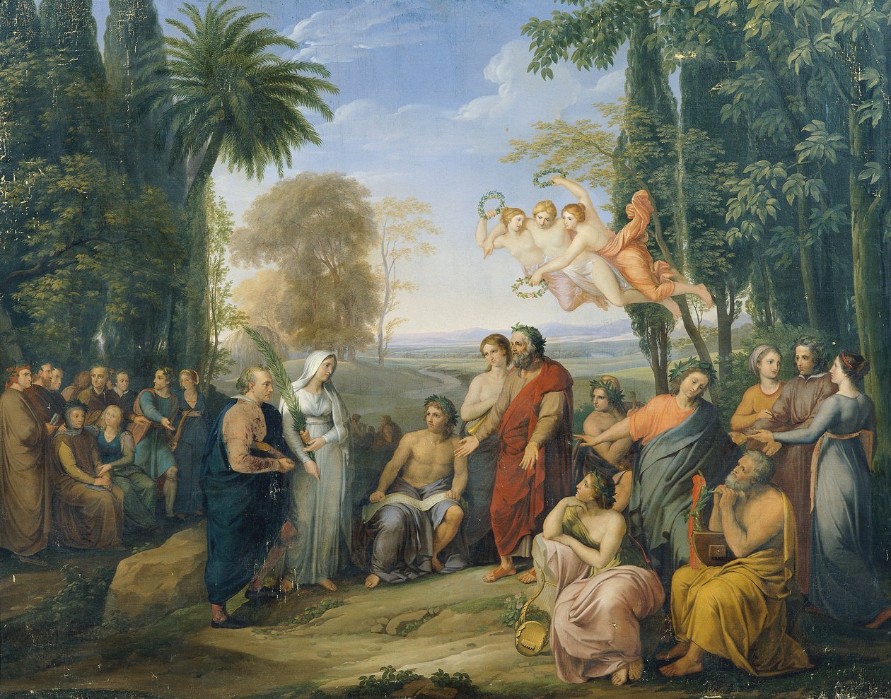 Klopstock unter den Dichtern im Elysium von Josef Abel