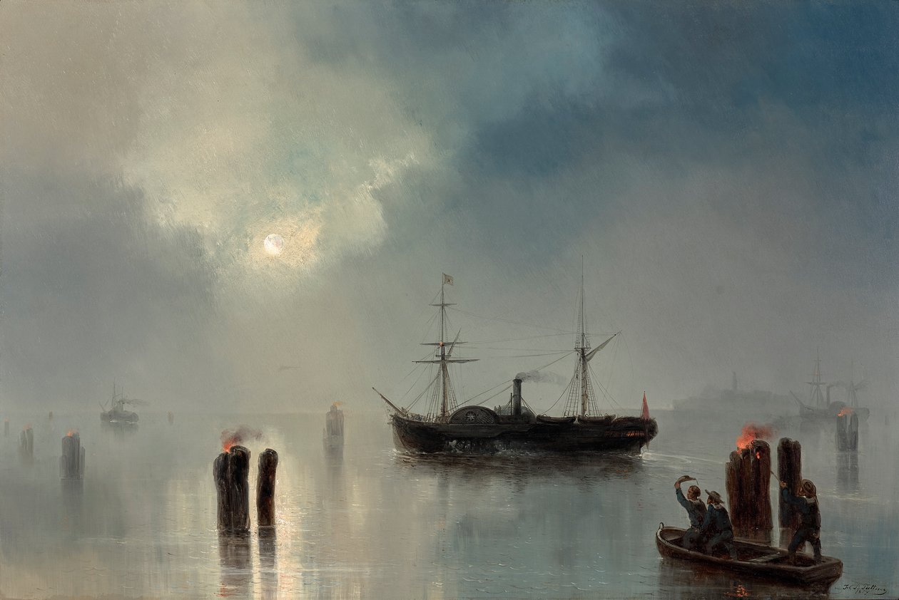 Nachtfahrt in der Lagune von Josef Carl Berthold Püttner