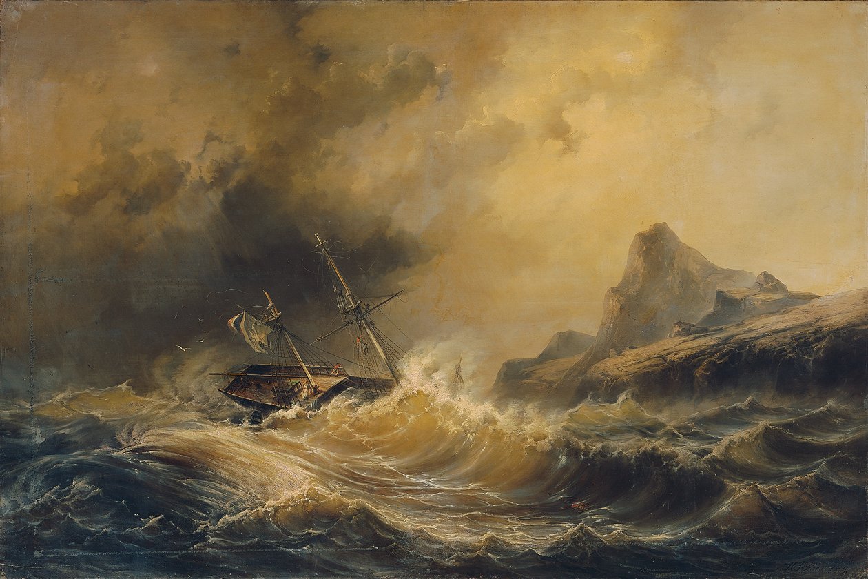 Schiffbruch bei Kap Hoorn von Josef Carl Berthold Püttner