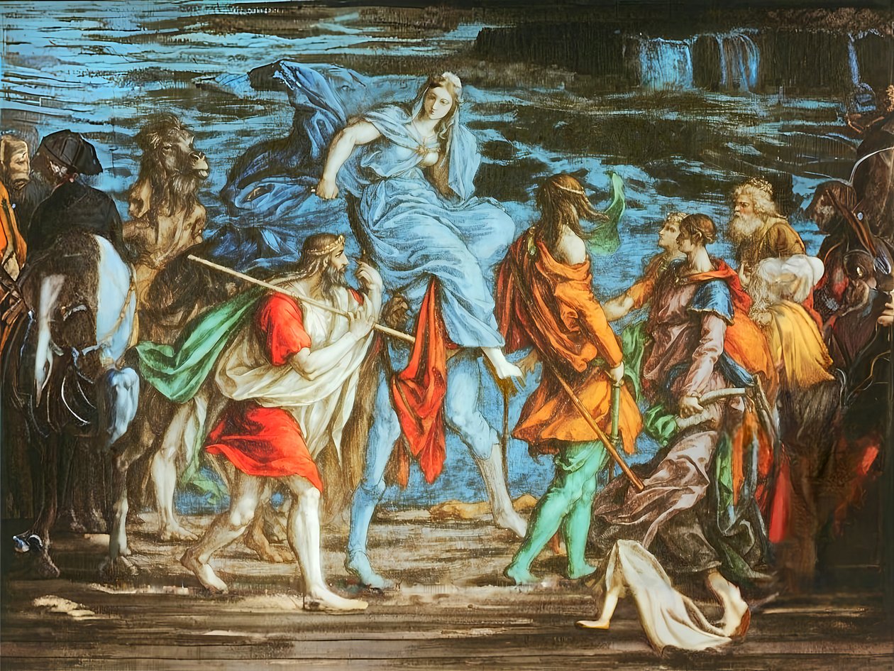 Isaak und Rebekka treffen sich von Josef Johann Michel