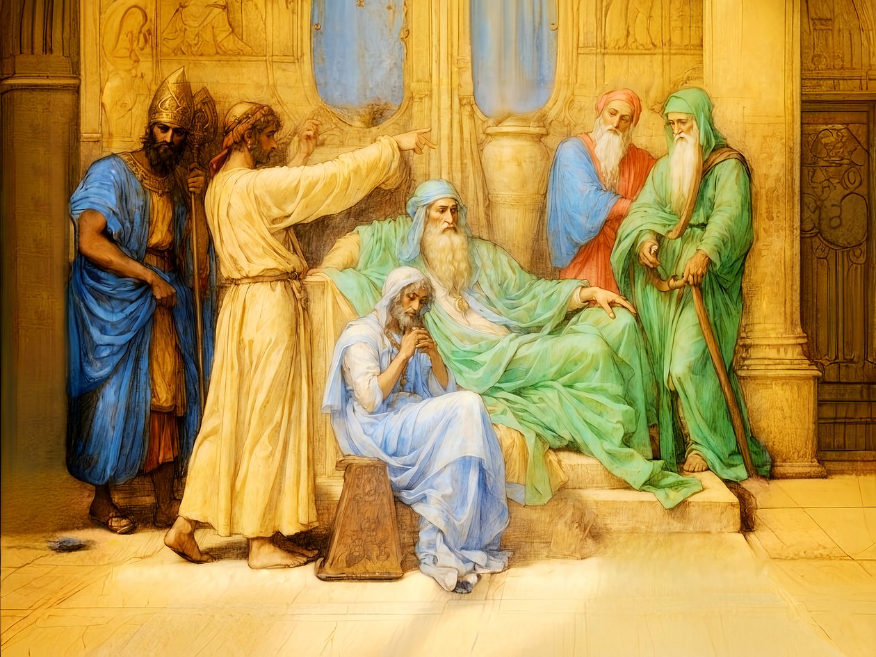 Josef deutet die Träume des Pharao von Josef Johann Michel