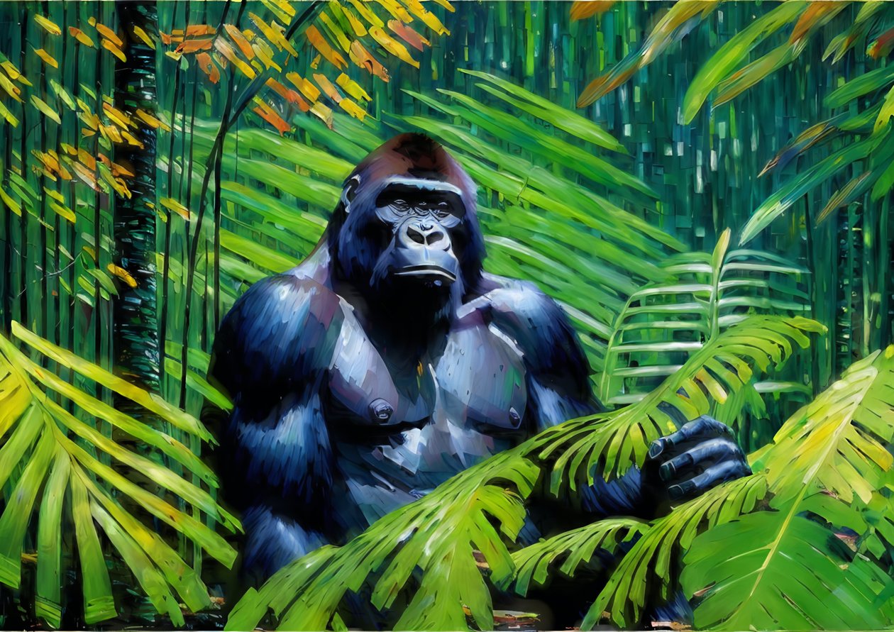 Tiere: Gorilla 3 von Josef Johann Michel