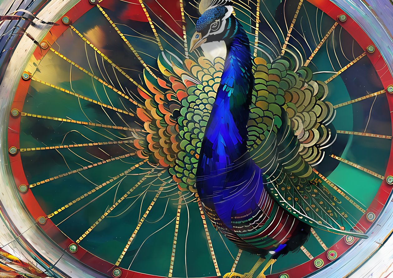 Tiere: Pfau 3 von Josef Johann Michel