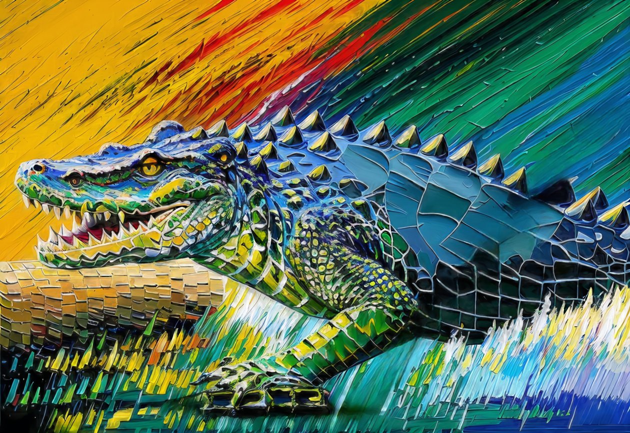 Tiere Krokodil von Josef Johann Michel