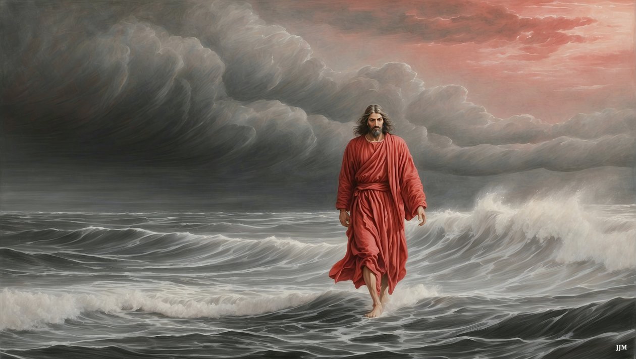 Jesus geht über den See von Josef Johann Michel
