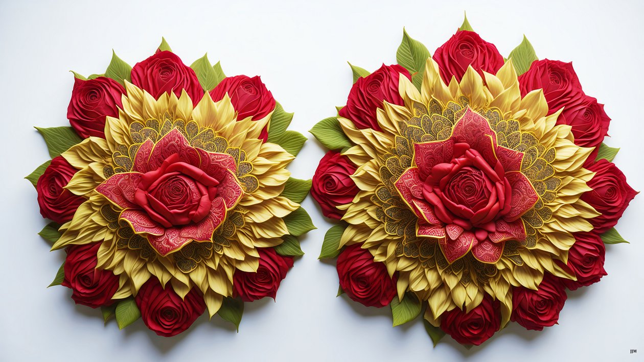 Mandala: Rosenblüten-Elemente_02 von Josef Johann Michel