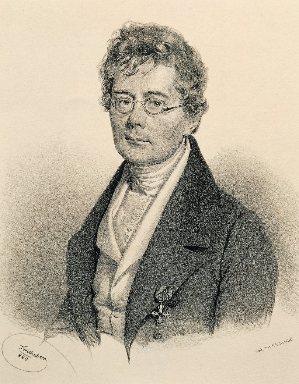 Porträt von Simon Sechter von Josef Nikolaus Kriehuber