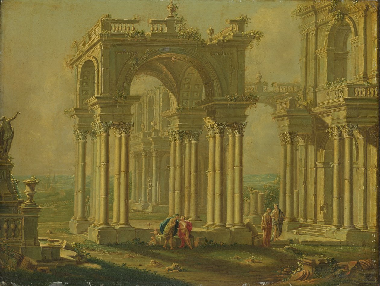 Landschaft mit Ruinen von Josef Platzer